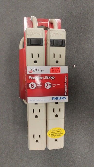22626 ACC:Power Bar 6 Outlet 3FT Cord 2Pack