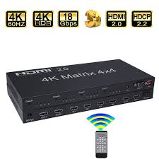 AA 16-6844-42: HDMI 4K Version 2.0 Matrix 4 IN4 OUT Support
