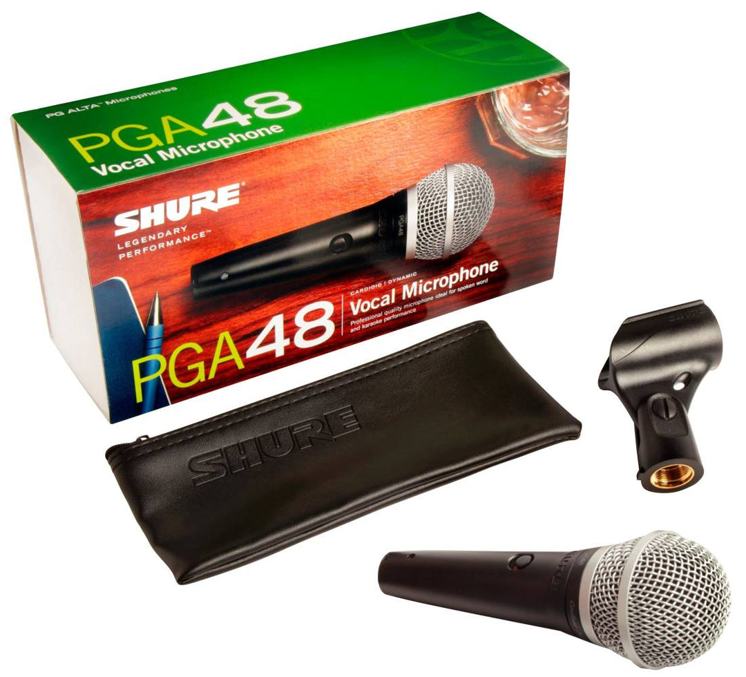 SHURE: PGA48-LC Cardioid Dynamic Vocal Microphone (Without Cable)