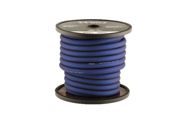 Wirez PTB0-50: Tech Series 0 Gauge Power Wire Blue, 50 Ft.