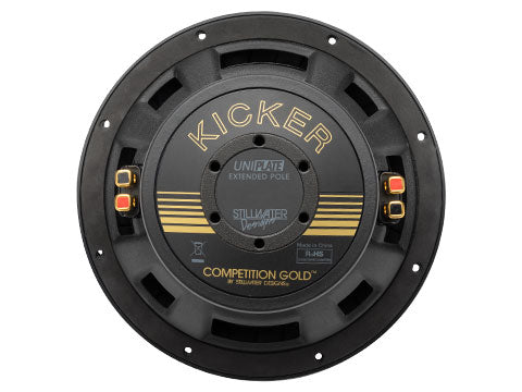 KICKER 50GOLD104: KICKER 50th Anniversary 10-inch (25cm) Subwoofer, DVC, 4-Ohm, 400W